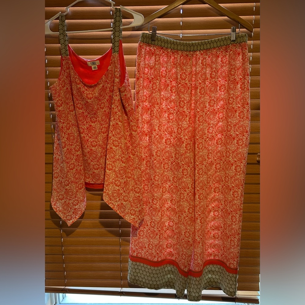 NWOT Cato Coral/White/Green Medallion Print Set Size 14/16